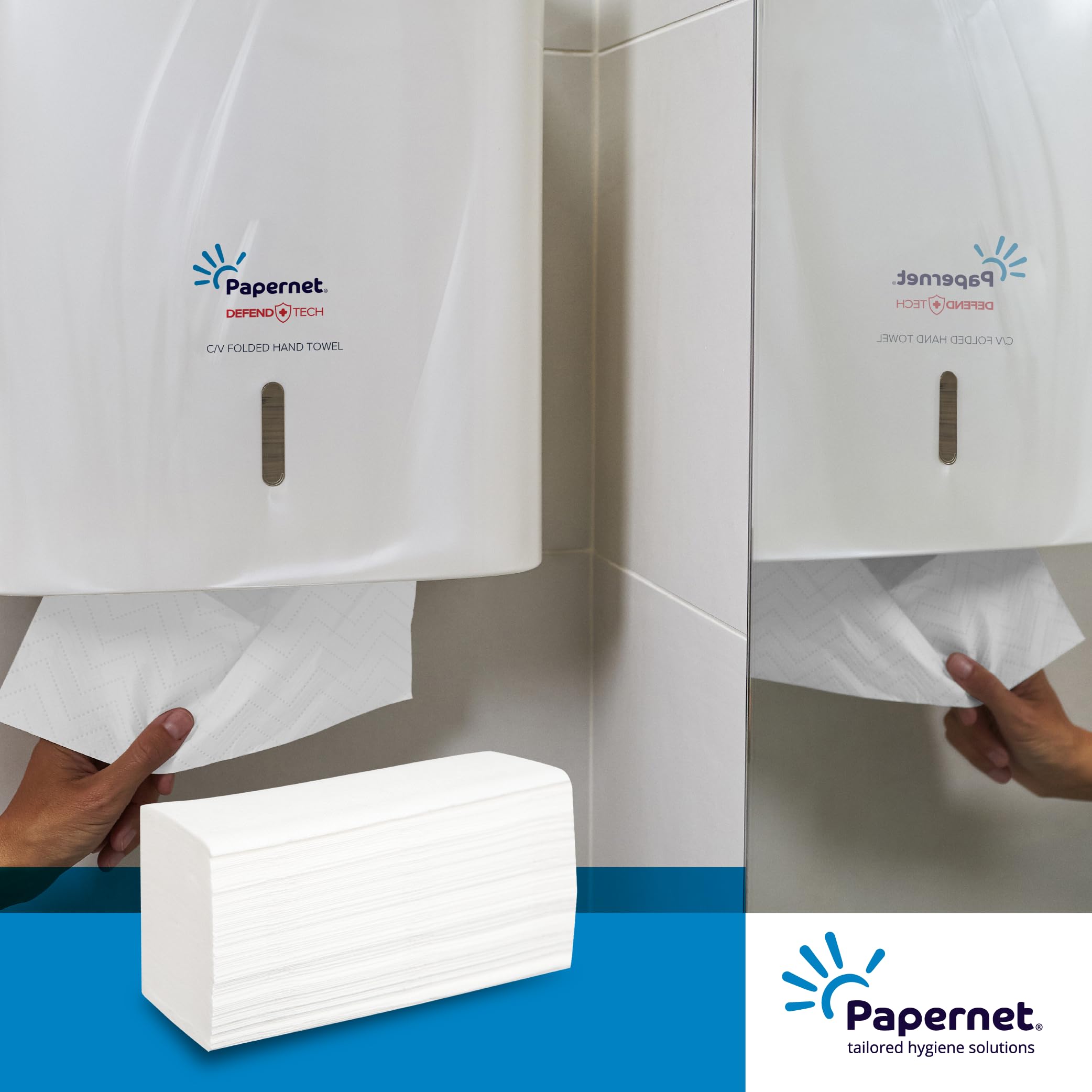 Papernet V-Falz 416642 - Toallas de papel reciclado (2 capas, plegadas, compatibles con dispensadores Papernet antibacterianos C/V, 15 paquetes de 266 hojas, 23 x 24 cm), color blanco