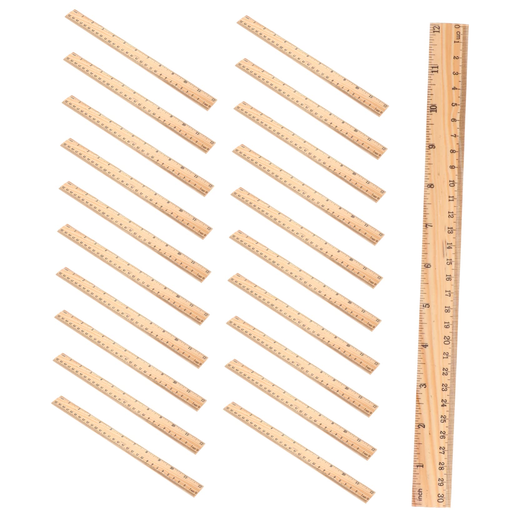 Houten liniaal, 10 stuks, 20 cm, kleine liniaal, naaischaal voor school
