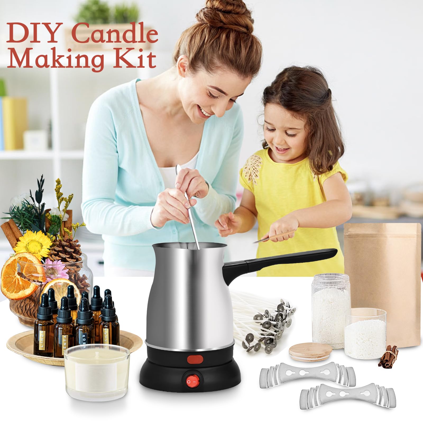TOKPELA Wax Melter for Candle Making, Stainless Steel Electric Candle Wax Melter, Double Pouring Spout Candle Wax Melting Pot with 51IN Cord and Hot Plate, Candle Making Pot Kit for Beginners - Image 7