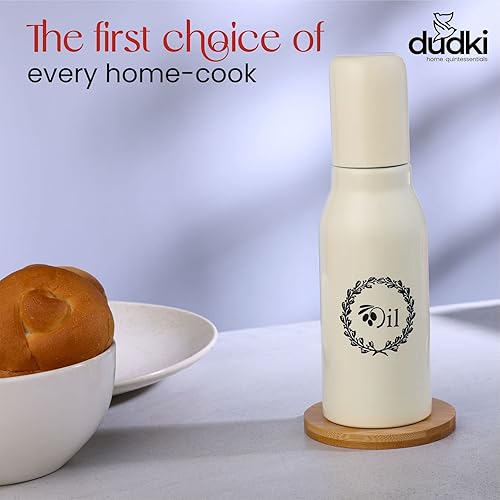 Miniatura 3 de DUDKI Dispensador de aceite de oliva de acero inoxidable  Botella a prueba de fugas para cocina  Contenedor de aceite y vinagre  Dispensador de