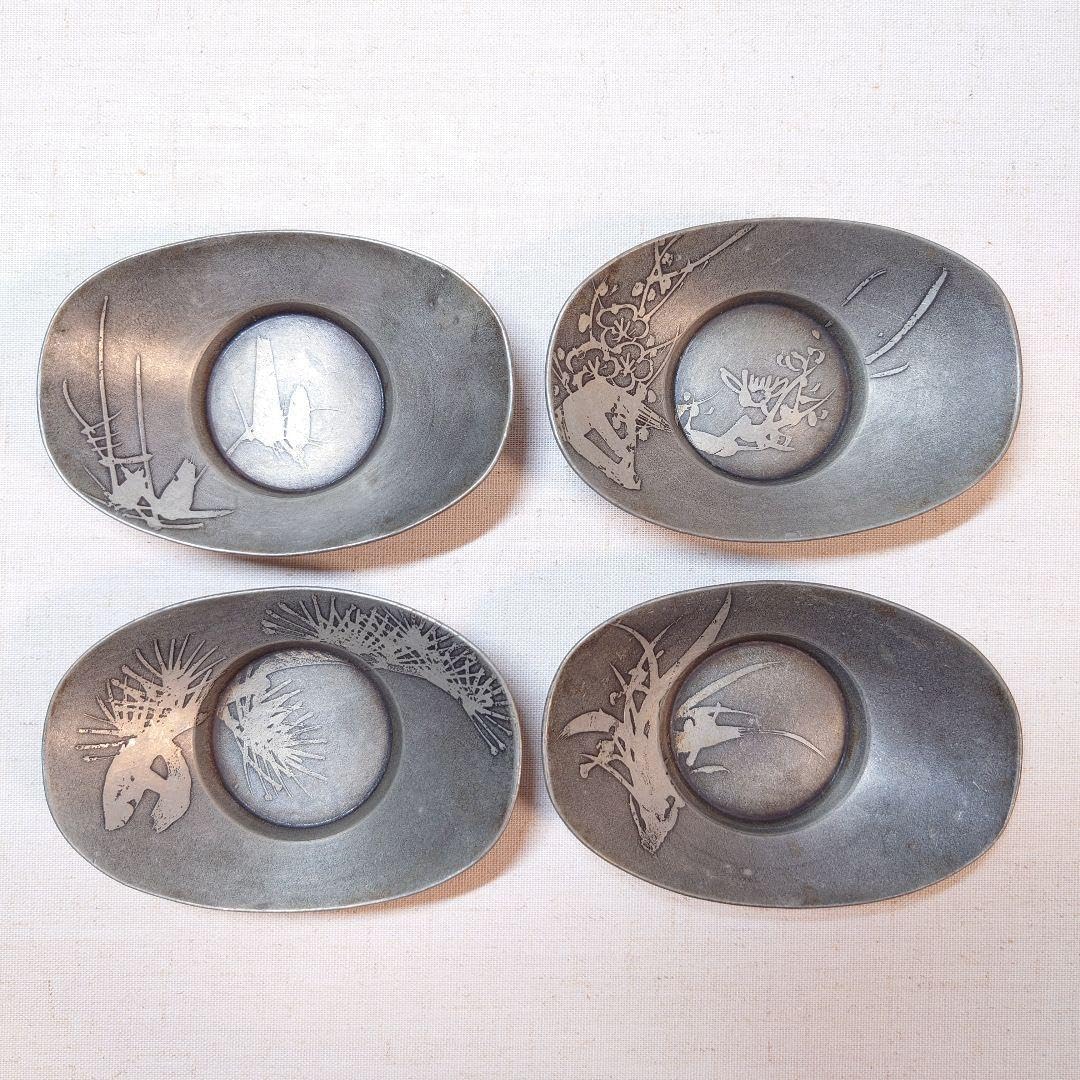 錫茶托 五客 金利老店 中国茶器 煎茶器 本錫茶托 ヴィンテージ 古道具