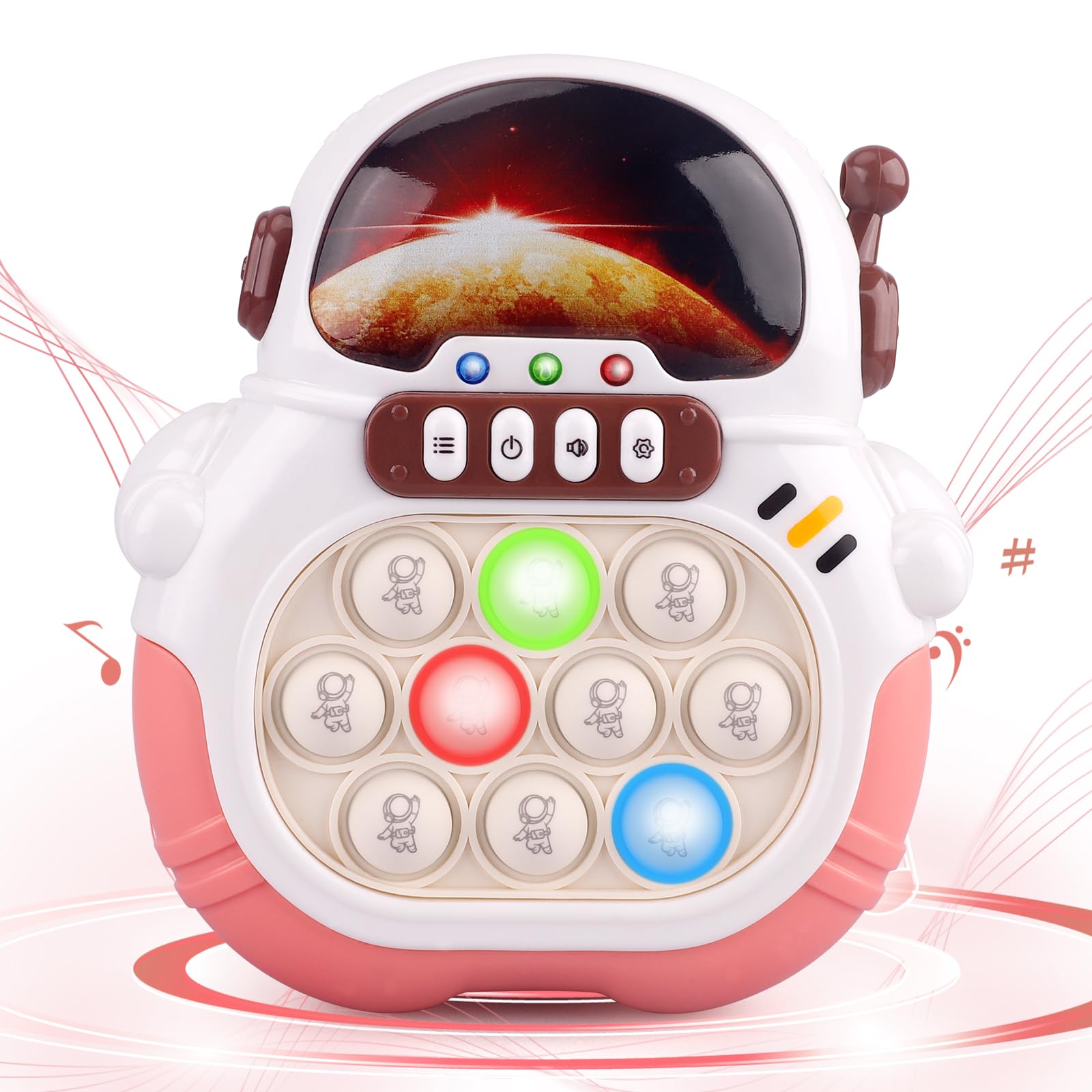 Blackma Fast Push Light Up Fidget Toys for Kids, Handheld Puzzle Game Sensory Toys, Christmas Toys Gifts for 3-12 Year Old Boys Girls (Pink-Astronaut)