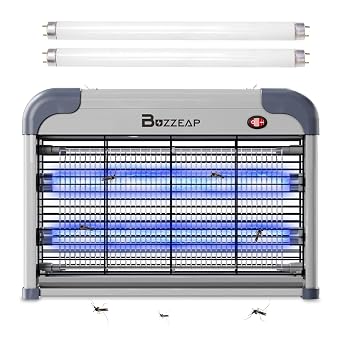 Electric Fly Zapper - Indoor Insect Killer with 20W UV Light, Bug Zapper for Home, Kitchen and Office - Includes 2 Pack Replacement Bulbs UK Plug