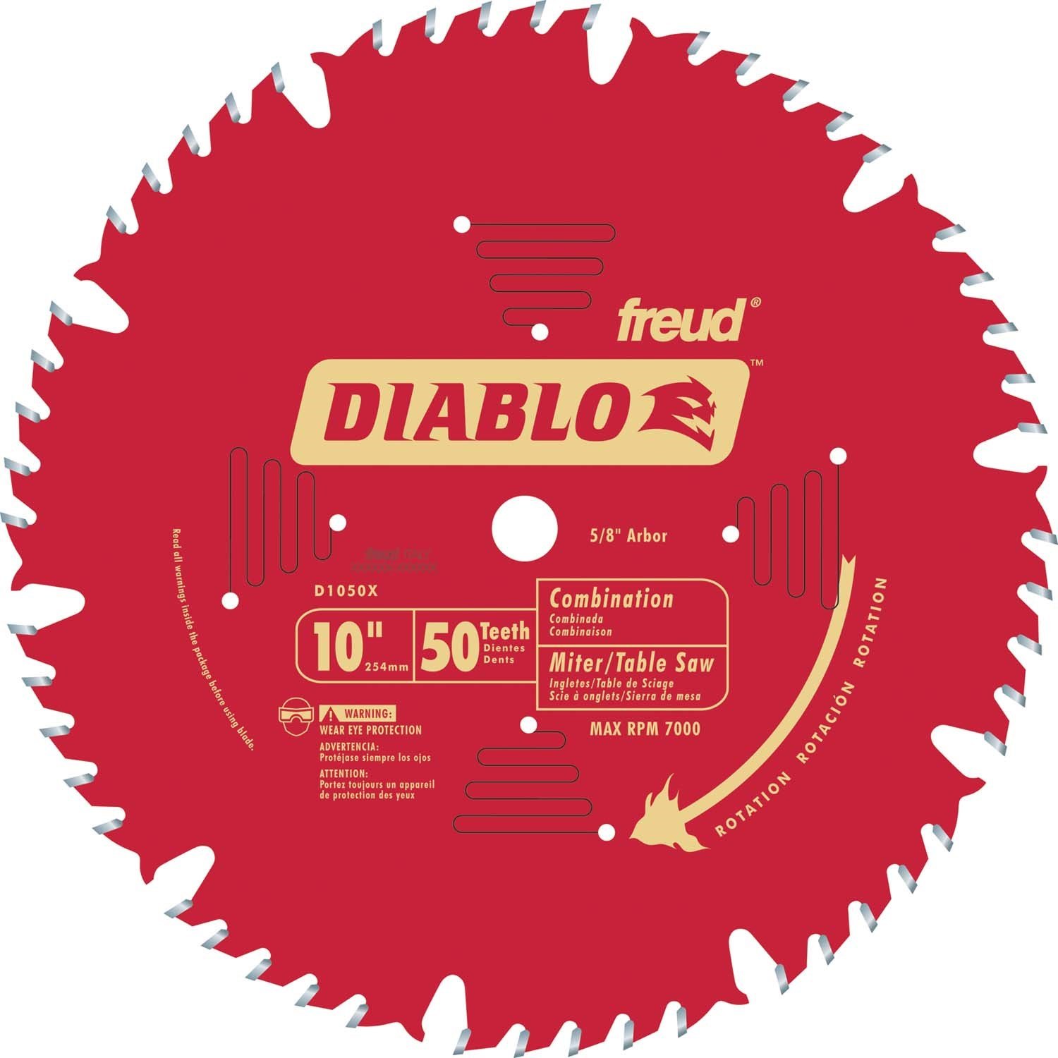 Diablo D1050X 10" 50T Combination Chop Miter & Table Saw Blade