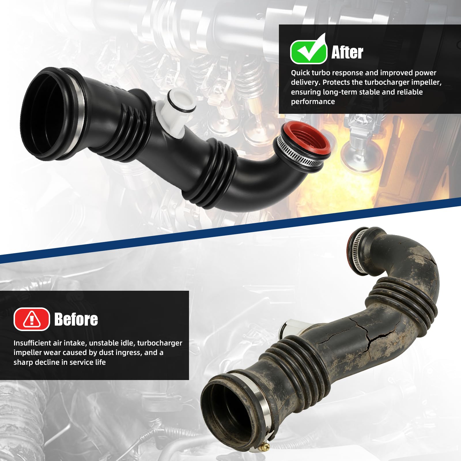 Tubo turbo aria di sovralimentazione adatto per 1007 206 207 3008 307 308 407 C2 C3 C4 C5 Expert Partner 9687883680 per Berlingo Jumpy 1434E1 13717798147