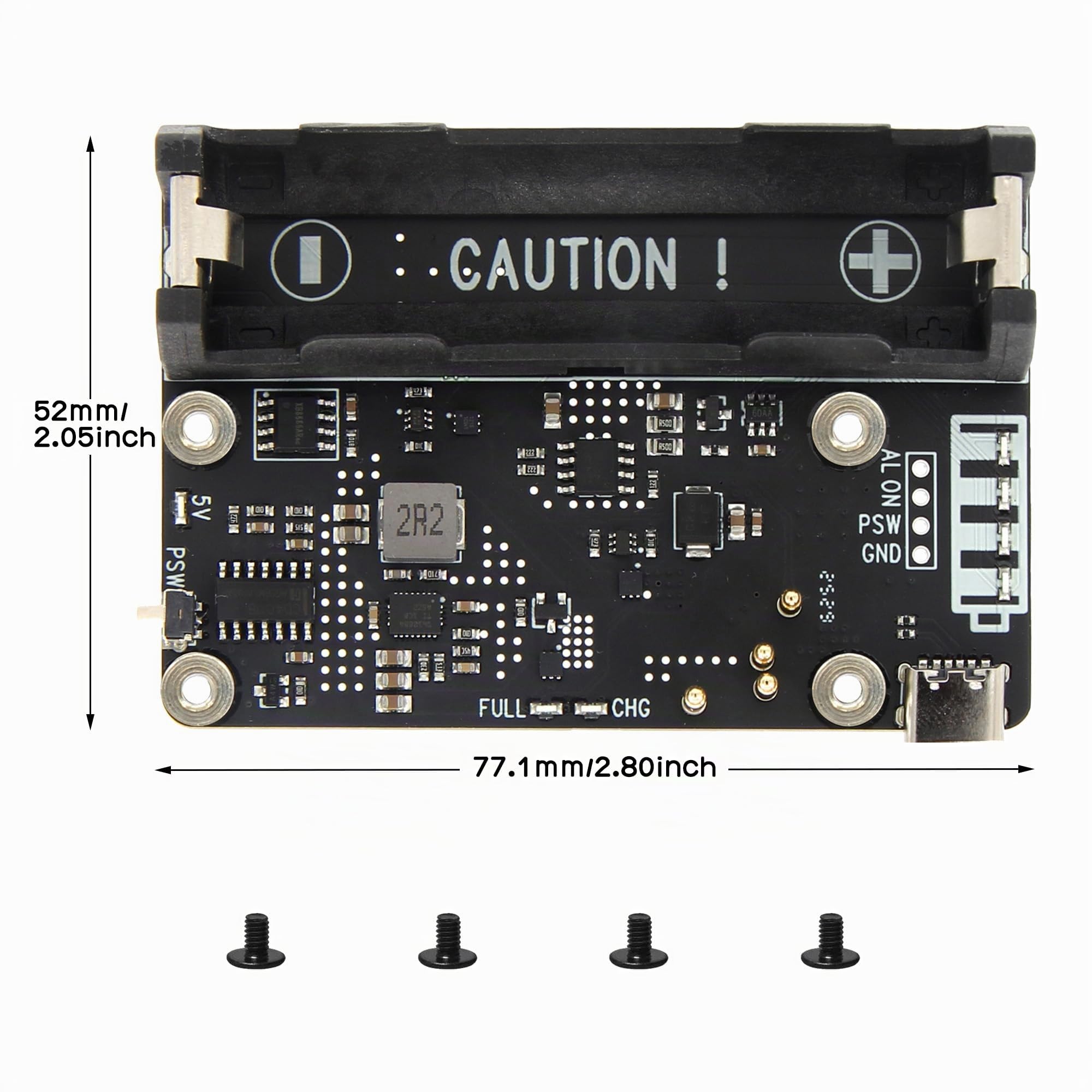 Geekworm X306 V1.3 Ultra-Thin UPS Shield for Raspberry Pi Zero 2 W