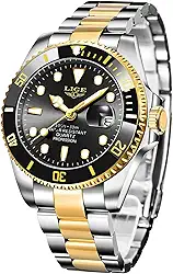 Relógio masculino de aço inoxidável da LIGE, relógio militar à prova d'água, esportivo, analógico, de quartzo, casual, para negócios, com calendário, relógios de pulso