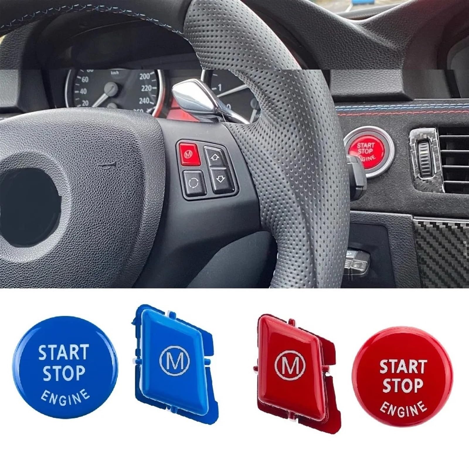 Volant Sport M3 F80 Pour BMW Série 3 E90/E92/E93 (2006-2013) - Cuir, Palettes Au Volant, Multifonctions