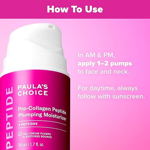 Miniatura 3 de Paula's Choice Pro-Collagen Peptide Plumping Face Moisturizer, crema facial de gel diario para hidratación profunda y ligera, arrugas y pérdida de