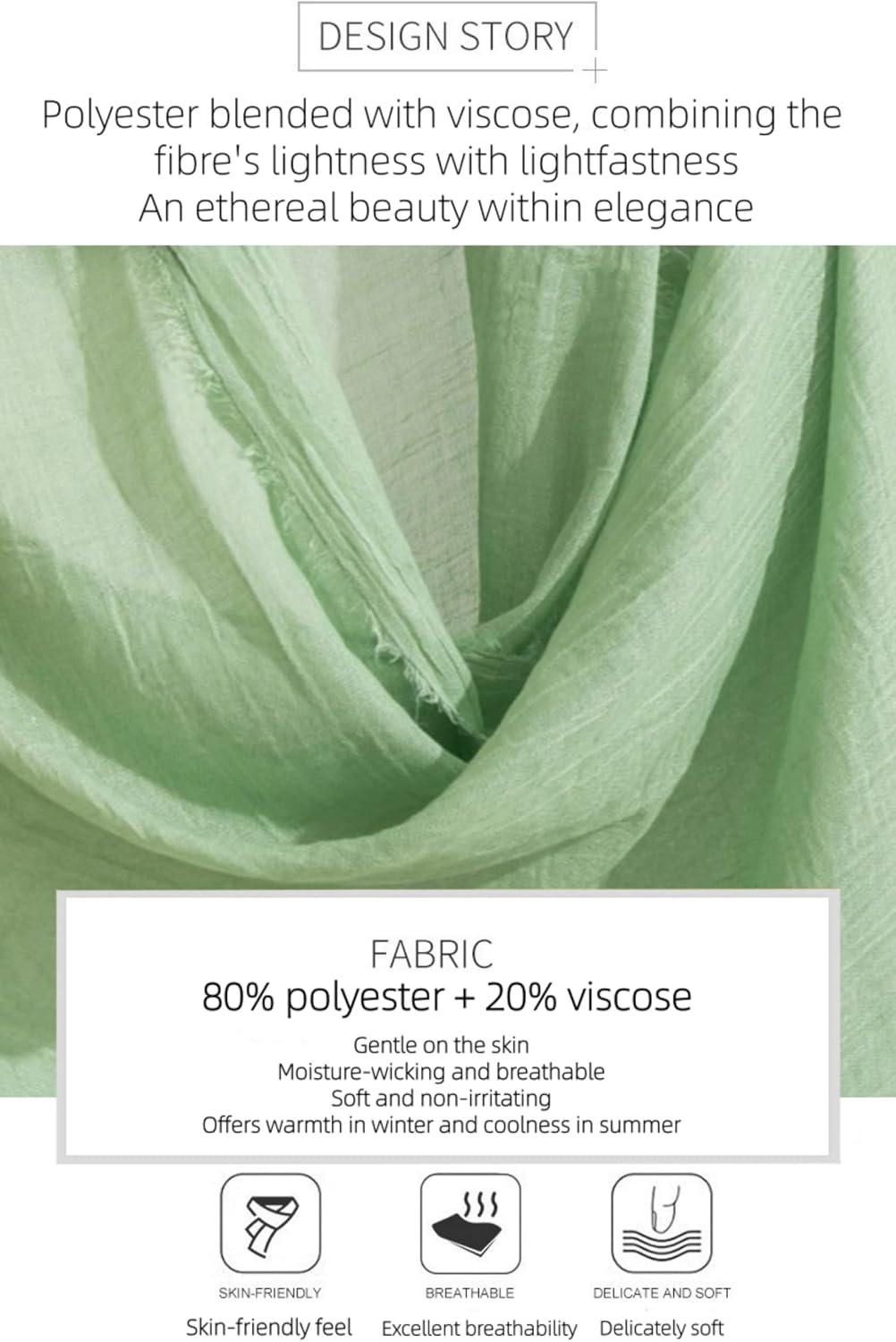 CaptainCrafts Lightweight Cotton Linen Scarf for Women, Solid Color Long Silk Shawl Wrap Sun Protection Travel Work Accessory
