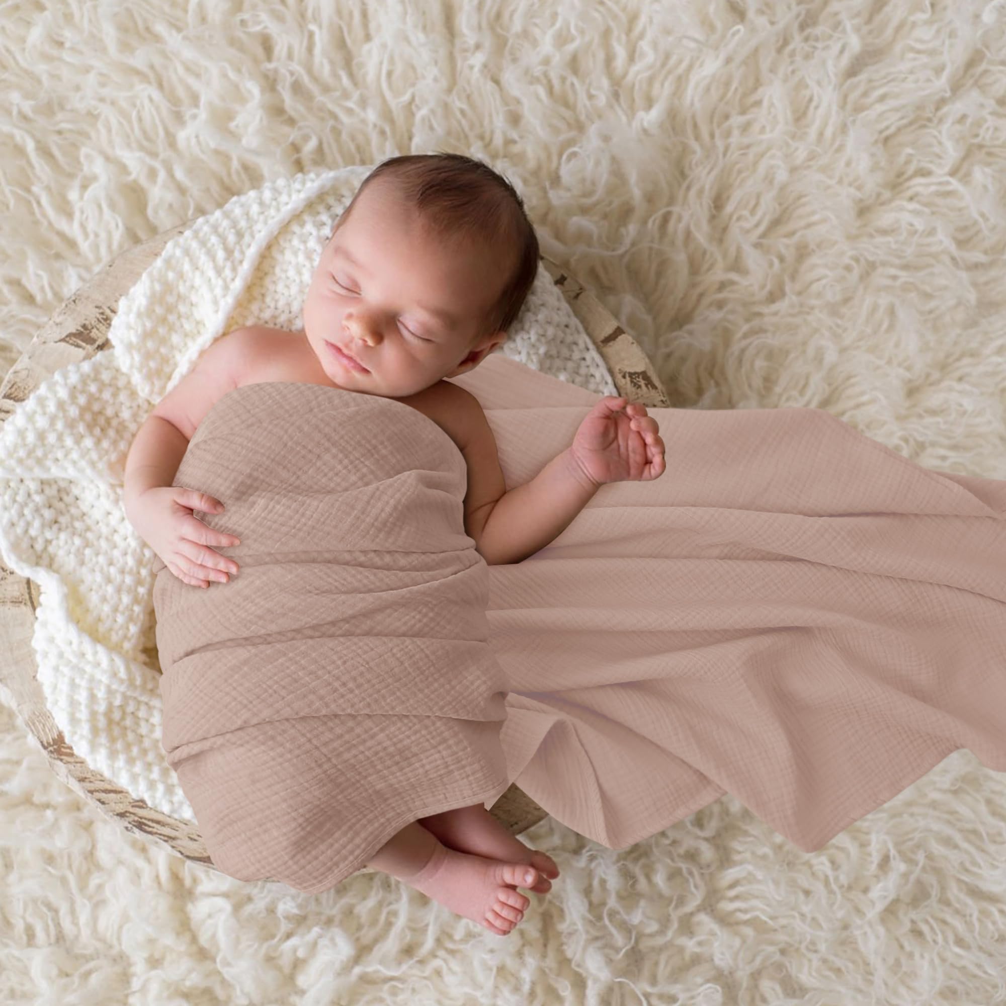 Mussole Neonato 120x120, Cotone Biologico 100%, Certificato Gots, 2 Copertine In Mussola, Baby Swaddle Coperta, Per Culla, Passeggino, Lenzuolo, Morbido, Unisex, Più Bavaglino Omaggio. (Stella-Piuma