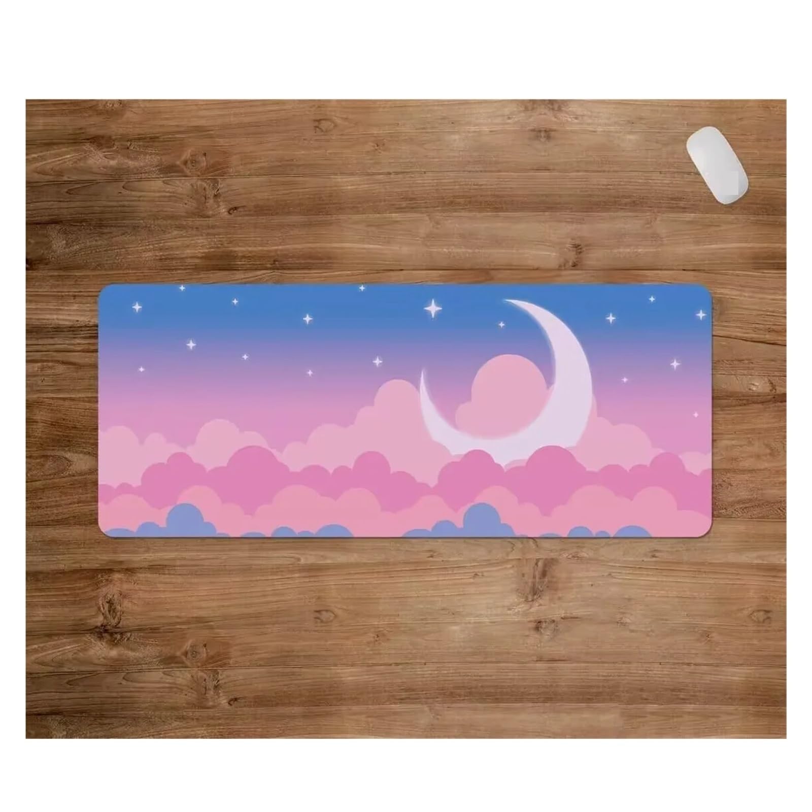 Roze Geruite Bureaumat – XL Muismat Met Aardbeienmelk Print, Kawaii Toetsenbordmat Voor Gaming En Kantoor (80x40 Cm)