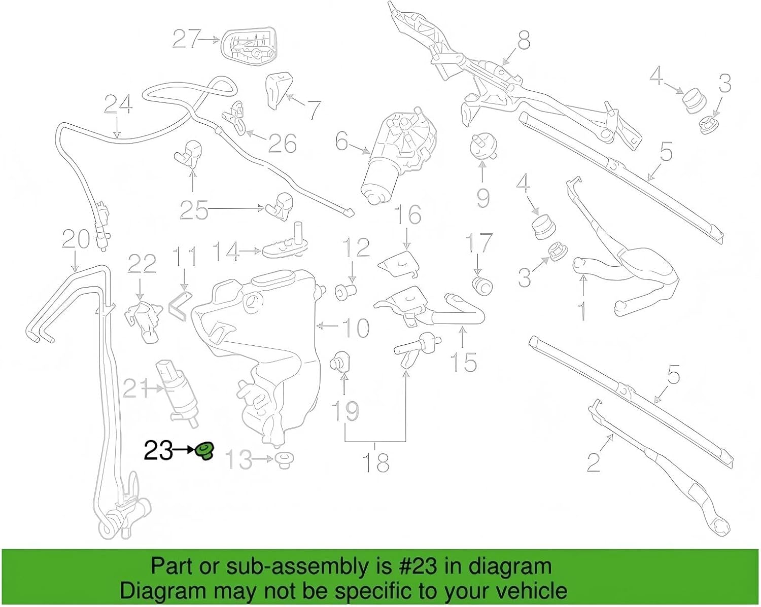 Windshield Washer Fluid Reservoir Tank Pump Rubber Seal Grommet for Mercedes-Benz 1239973681
