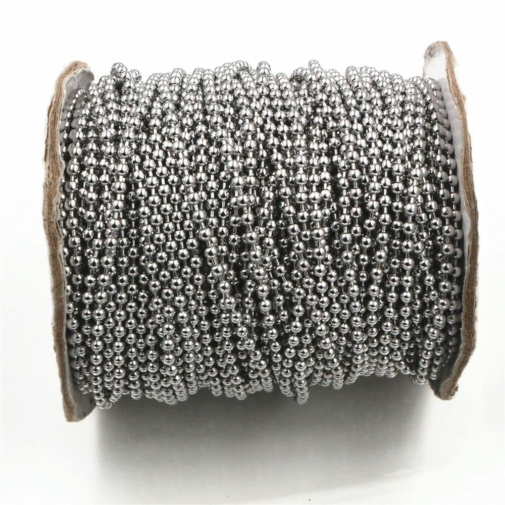 Catena per tapparelle, Confezione sfusa di catenelle con perline a sfera in acciaio inossidabile da 1,5-3,0 mm for la creazione gioielli fai-da-te(1.5 mm)