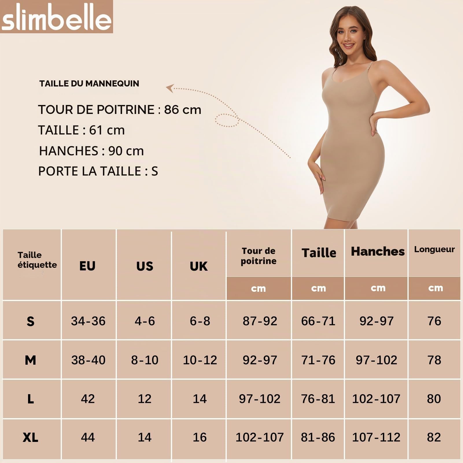 SLIMBELLE Robe Gaine Sculptante Femme Robe Amincissante Invisible Ventre Plat Robe Sculptante Body Shaper Femme