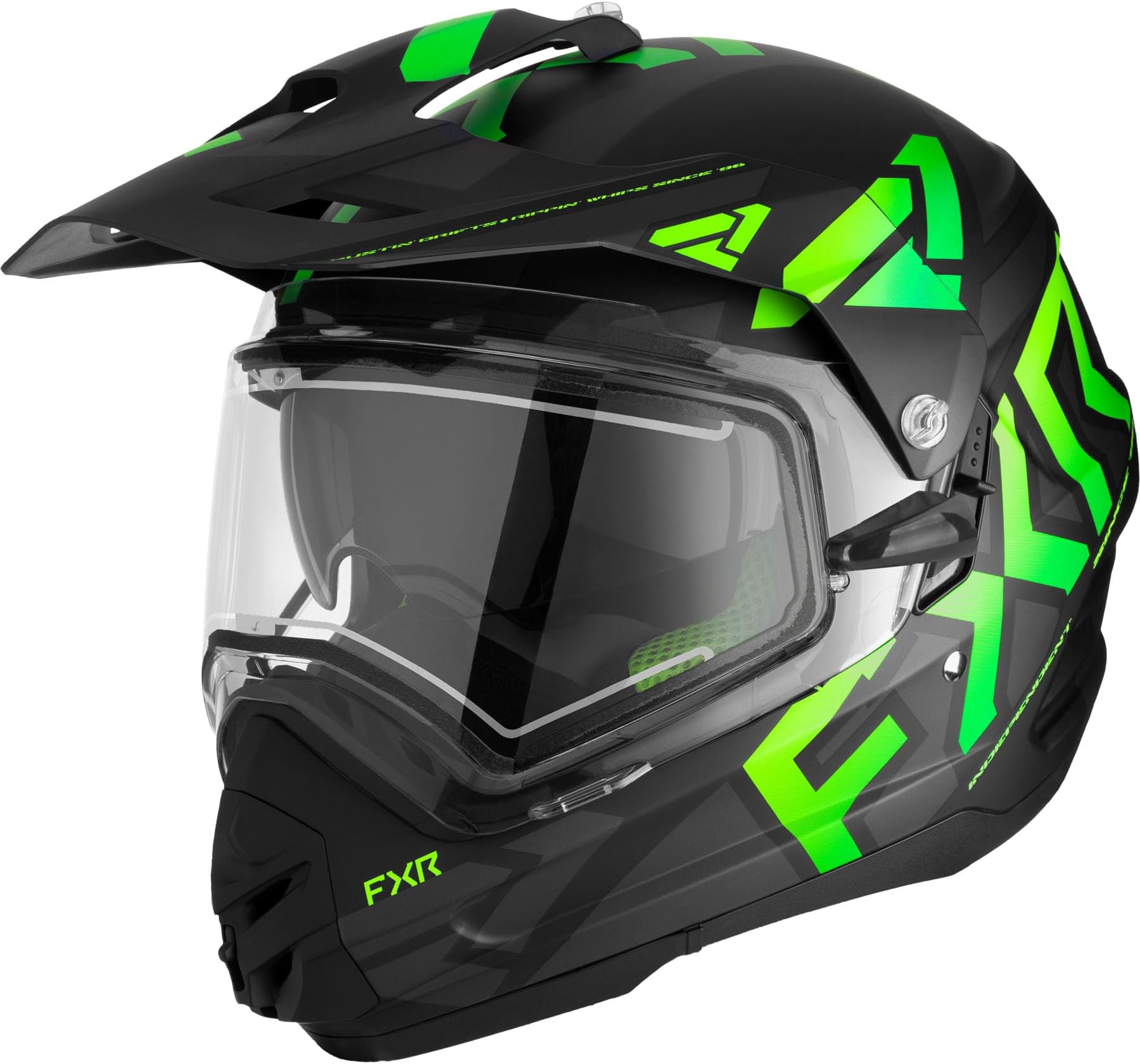Torque X Team Helmet w/ E Shield & Sun Shade Black/Lime / S