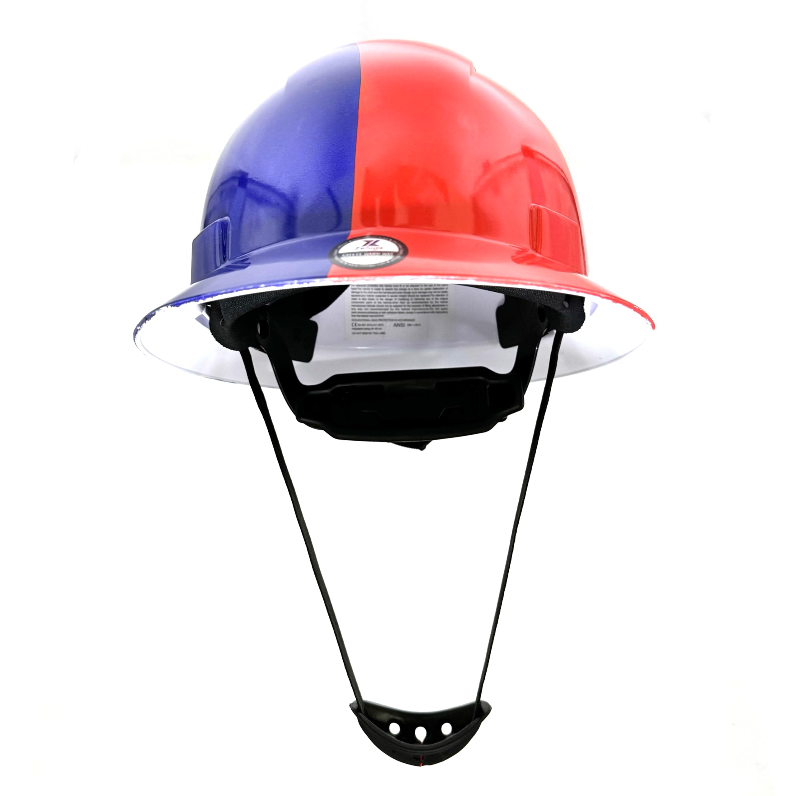 Zeluga 15-457 HDPE - Casco duro de ala completa, casco de seguridad para construcción con agujeros ventilados, suspensión de trinquete ajustable de 6 puntos, cumple con ANSI/ISEA Z89.1, bandera de