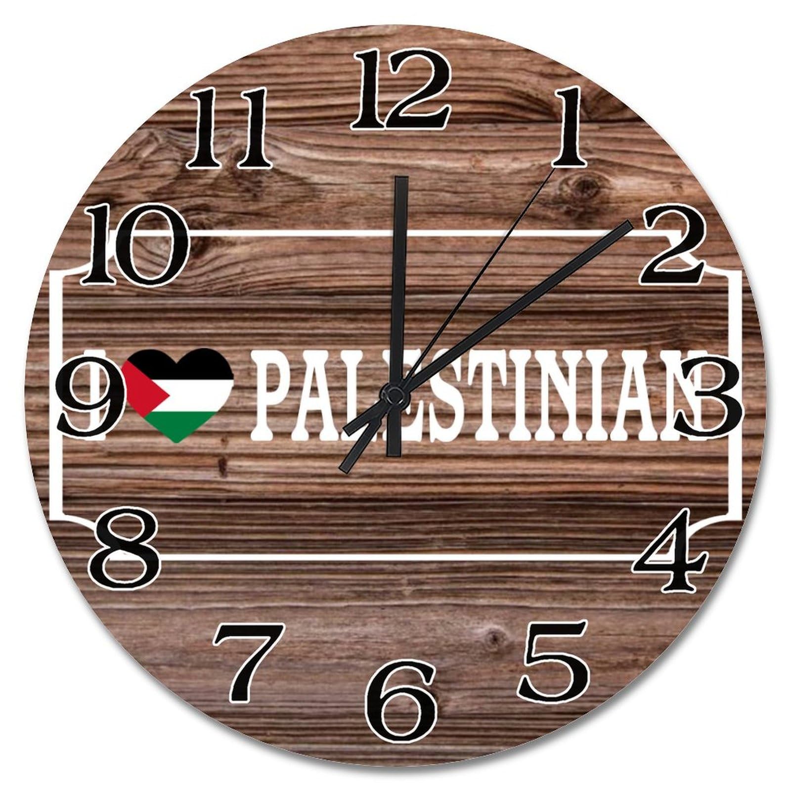 Grande horloge murale palestinienne sans tic-tac pour chambre et bureau calme