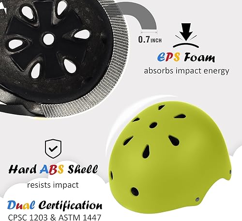 Miniatura 2 de Casco de bicicleta para niños, ajustable y para múltiples deportes, desde niños pequeños hasta jóvenes, 3 tallas