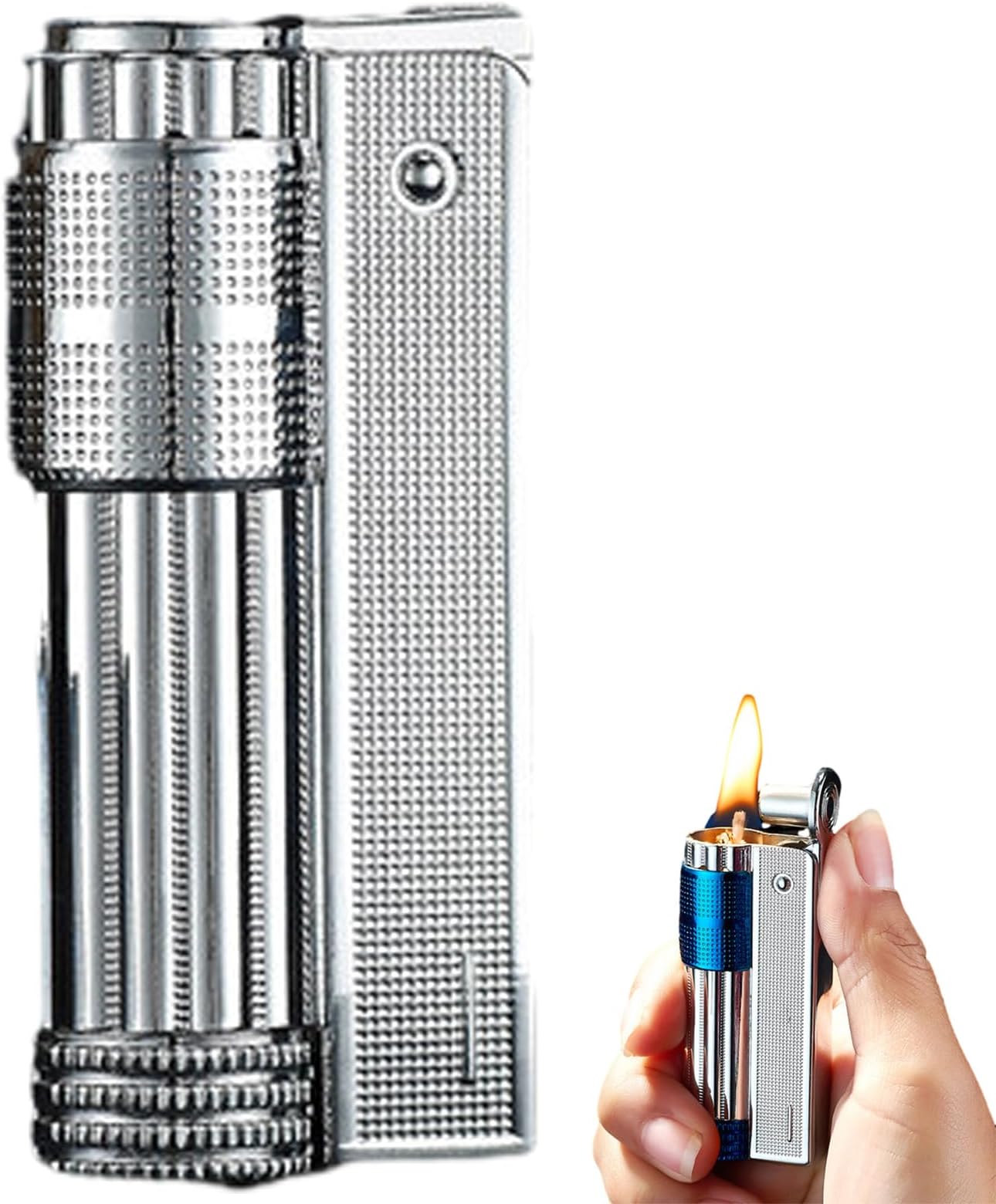 Retro Vintage Kerosene Lighter, Vintage Trench Lighter, Portable Retro Refillable Kerosene Lighters, Metal Soft Flame Lighters for Collection Decorative Unique Gift