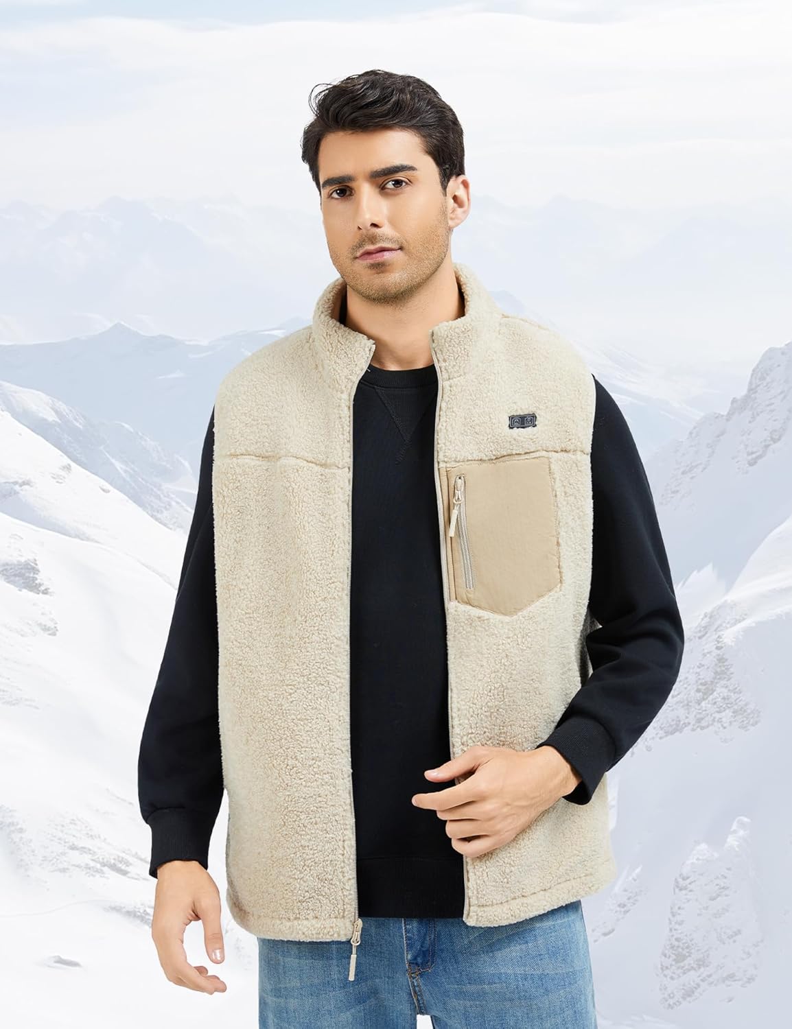 Heated Vest Men with Battery Pack 18400mAh, 7.4V Electric Fuzzy Fleece Thermal Vest, Washable Rechargeable Warm Vests - Image 2