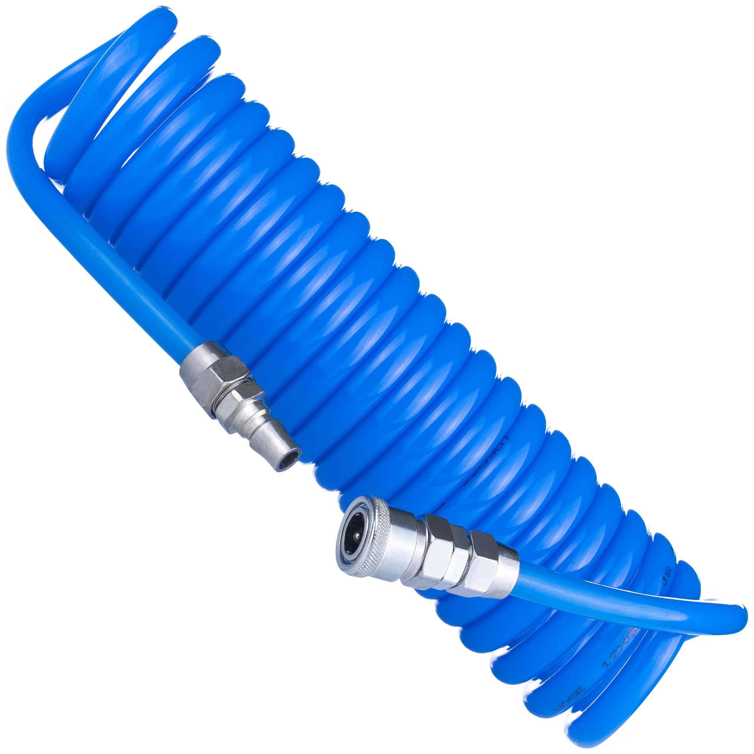 Tubo Pneumatico Spiralato 8x12mm 5m – Poliuretano Resistente, 6–10 Bar, -20°C/+75°C | Uso Industriale e Officina | Tubo Aria Compressa Professionale