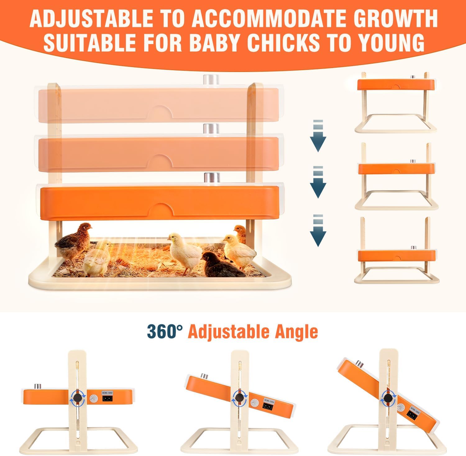 Chicken Coop Heater, Chicken Heater for Chicken Coop Accessories, Brooder Plate for Chicks, Chick Brooder Heating Plate UL-Compliant