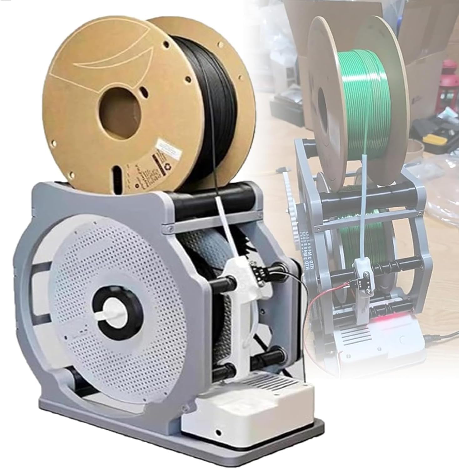3D Industrial Filament Respooler Spool Winder - Smart Start Stop, Universal for PLA PETG ABS TPU Nylon & Welding Thread