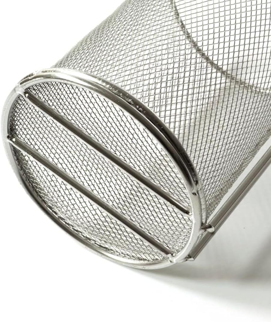 Soro Essentials- 6-1/2" x 7" Stainless Steel Pasta Basket with Blue Coated Handle- Kitchen Supply Pasta Strainer Pasta Boil Basket Blanching Baskets Perfect for Cooking all sorts of Pasta