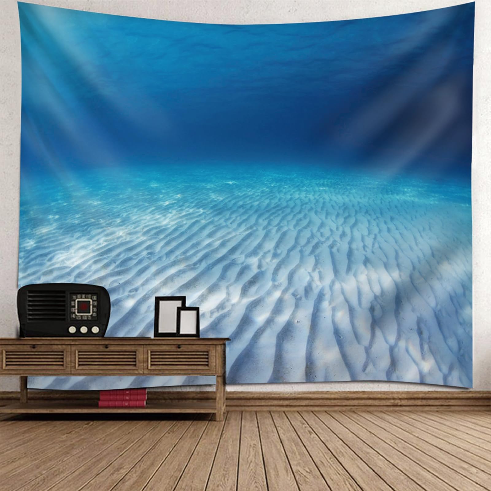 RDSGYZ Zasłona ścienna z motywem morza, dywan ścienny 260 x 240 cm, podwodna, makata, chusta na ścianę, dywan ścienny, dywan ścienny, sypialnia, pokój dziecięcy
