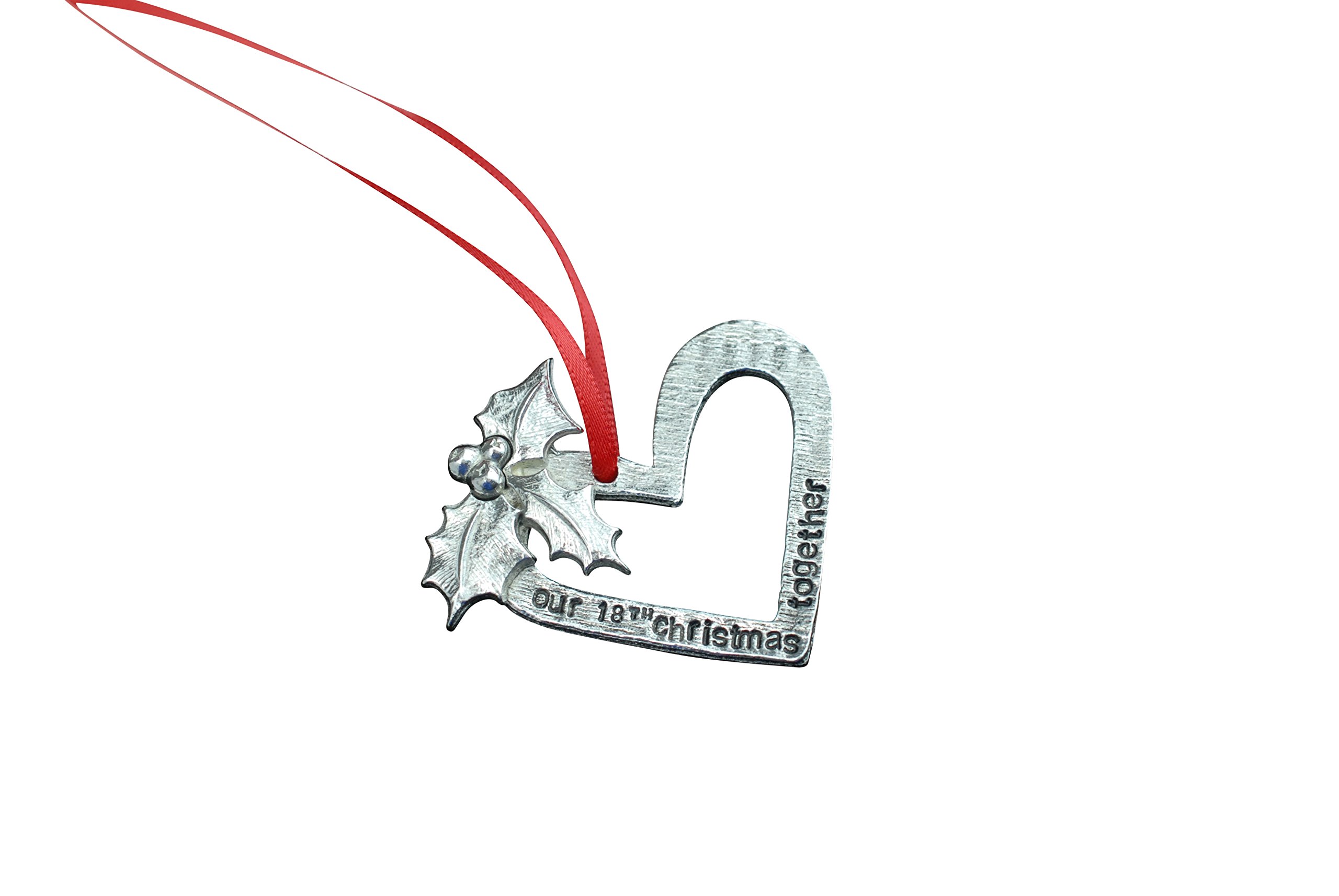 Pirantin Black 18Th Anniversary Christmas Tree Decoration - Reads Our 18Th Christmas Together