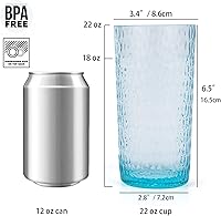 Vista 2 de KX-WARE Vasos acrílicos de plástico con forma de panal de abeja de 22 onzas, juego de 6 unidades, multicolor