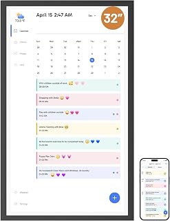 Dragon Touch Calendar, 32 Inch Digital Calendar 2025 Wall Planner for Family, 1080P Full HD Interactive Touch Screen, Smart Chart, and Home Organization, Gift for Busy Families Scheduling