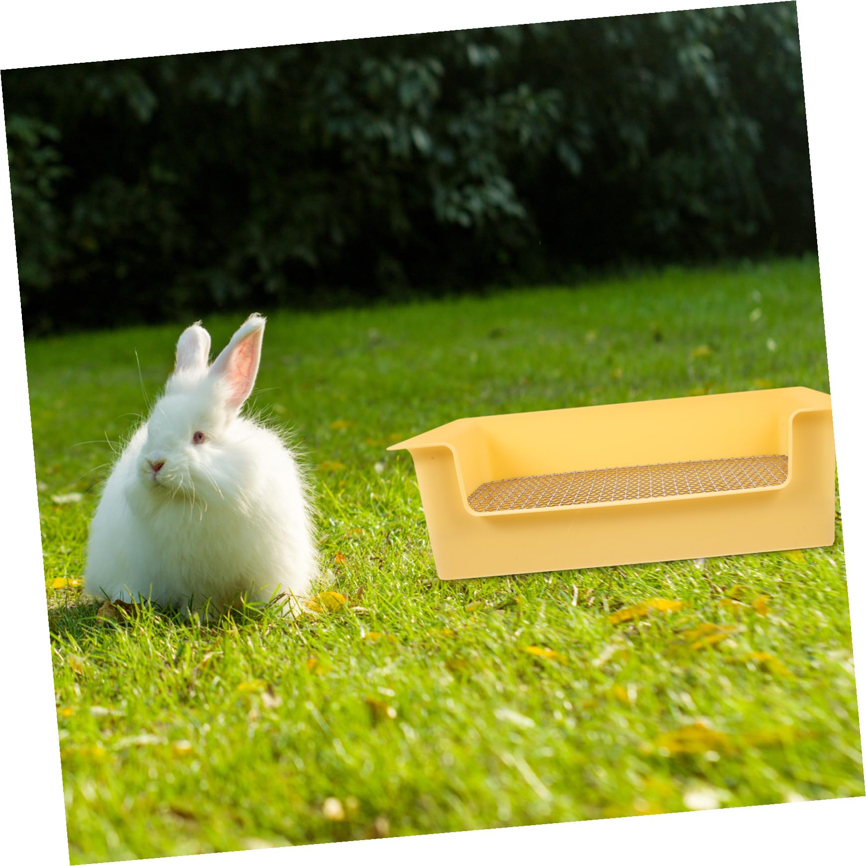 BESPORTBLE Toilette per Coniglietti Angolare in Plastica Gialla Bordo Sicuro per Addestramento Lettiera Animali Domestici Piccoli Come Porcellini D'india e Criceti