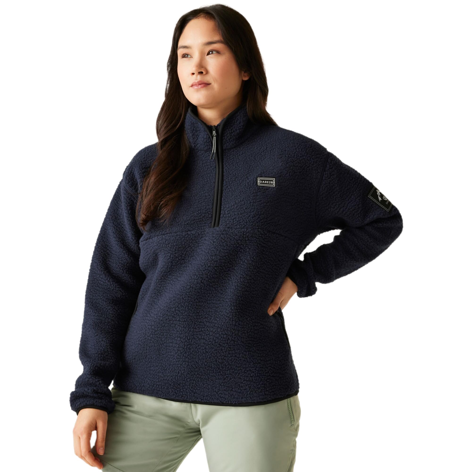 Dare 2B Women's Dark Navy Slide Out Half Zip Borg Fleece In Size 8