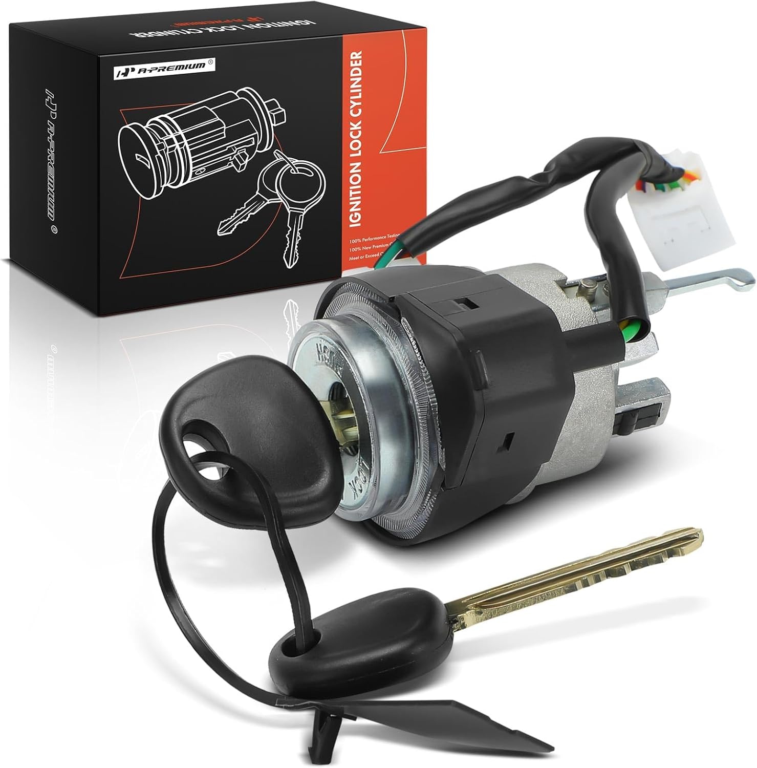 A-Premium 4-Blades Ignition Lock Cylinder with 2 keys Compatible with Kia Forte 2010 2011 2012 2013