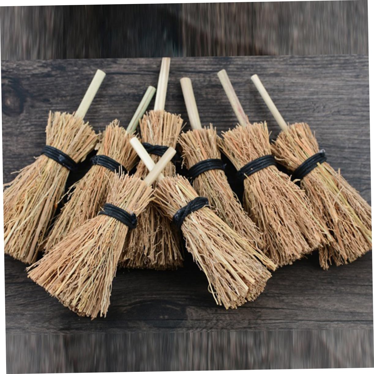 minkissy DIY Broom Charm Pendant Halloween Witch Decor Miniature Moving Broom Ornament Jewelry Accessory