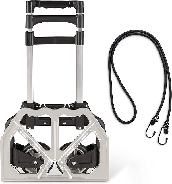 COSMOS Heavy Duty Sack Truck Folding Portable Hand Truck Hand Industrial Trolley (80 kg maximum) - carrying plate 24x39cm, Steel, One Size