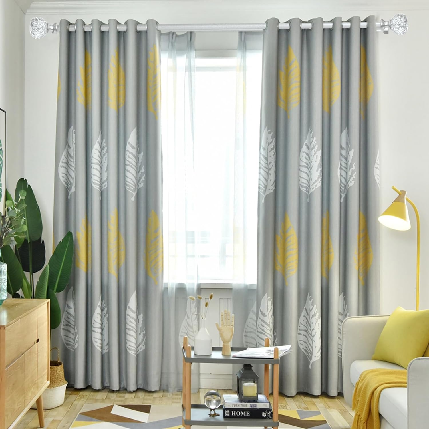 Silver Double Curtain Rod for Windows 28 to 48 Inch: Double Window Treatment Curtain Rod Heavy Duty Adjustable from28 to 48 Inch - Silver Foil Resin Finials and Double Curtain Rod