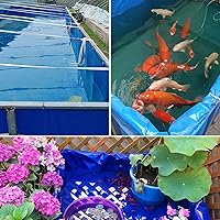 Vista 6 de Piscina sobre el suelo acuicultura tanque de peces 500G lona de plástico invernadero estanque de peces cangrejos de río Koi piscina infantil, sin