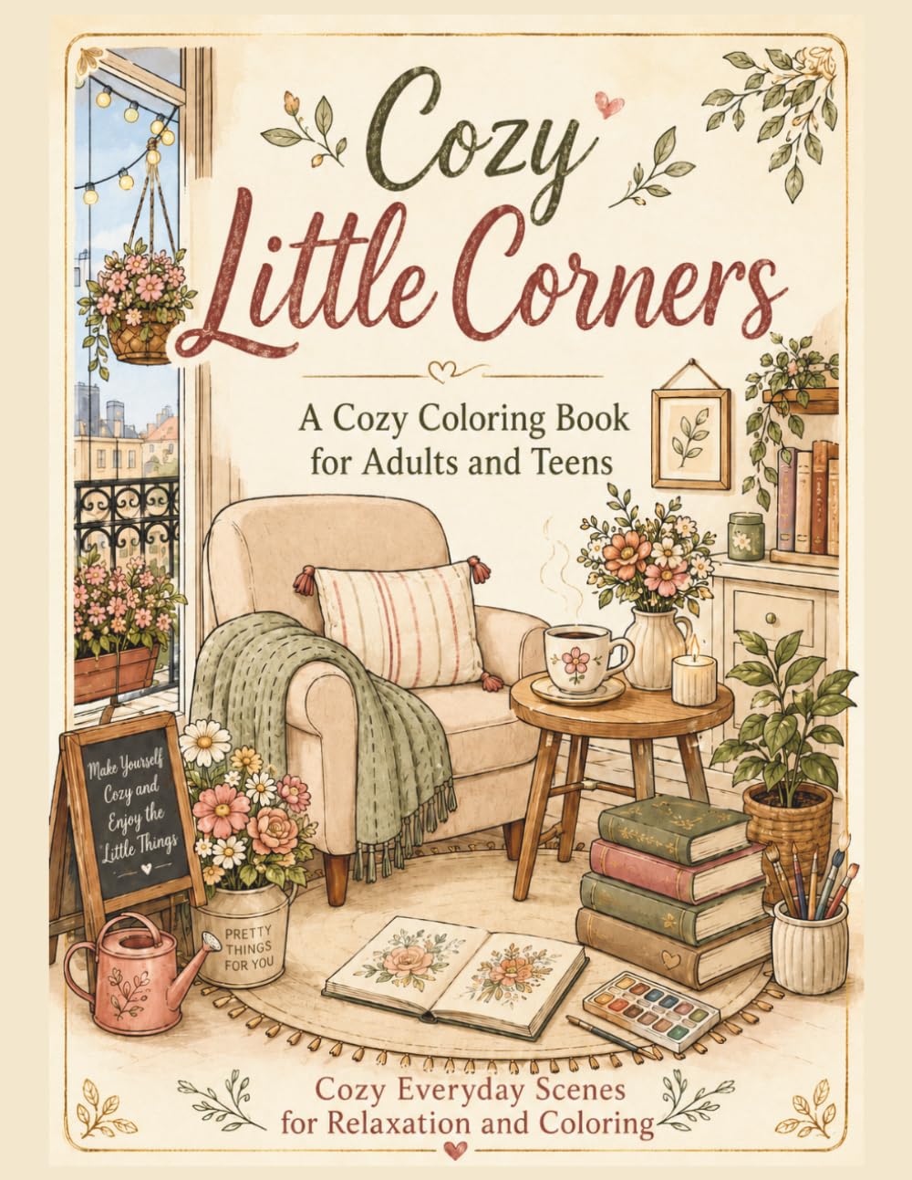 Cozy Little Corners: A Cozy Coloring Book for Adults and Teens
