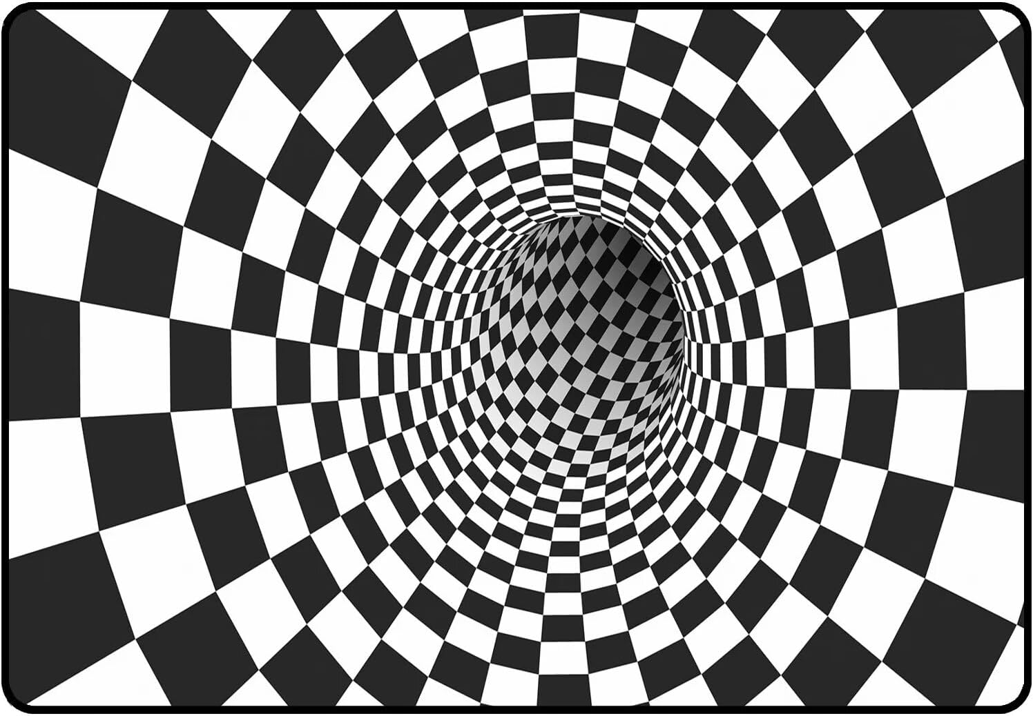 Optical Illusion Rug 2' x 3' 3D Area Rug Black and White Doormat Vortex Carpet Floor Mat for Kids Boys Girls Entryway Bedroom Living Room Black White 06 2' x 3' (Rectangular)