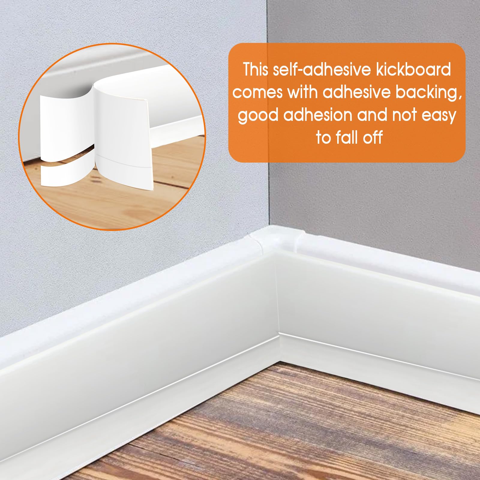 Battiscopa In PVC Adesivo Bianco - Flessibile, Autoadesivo Per Cucina, Bagno E Casa - Foto 7