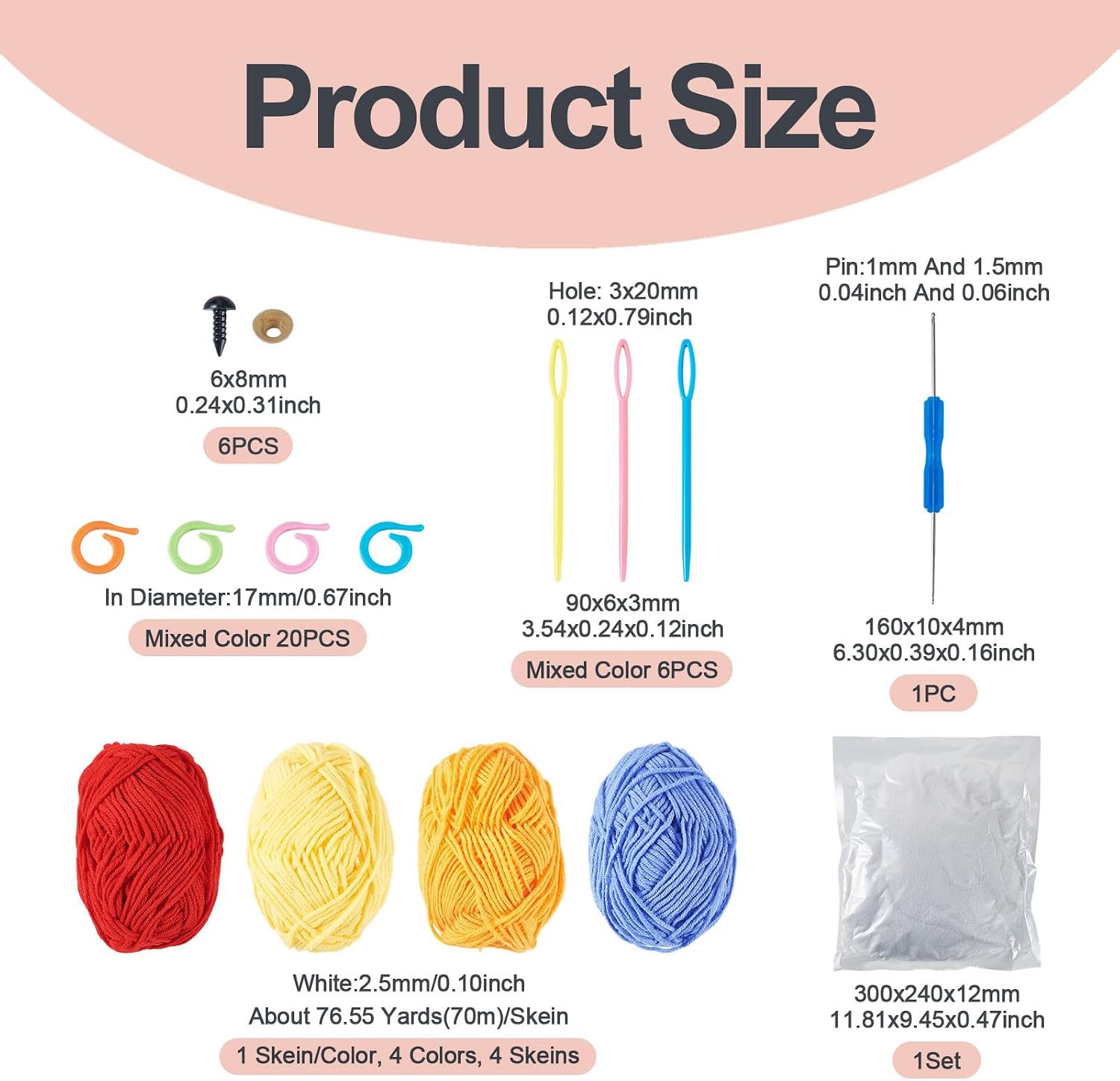 Craftdady Crochet Kit for Beginners Crochet Starter Kit Learn to Crochet Kit for Adults Include Soft Yarn Crochet Hook Supplies Creative Birthday Holiday Gift Idea for Families Friends image 2