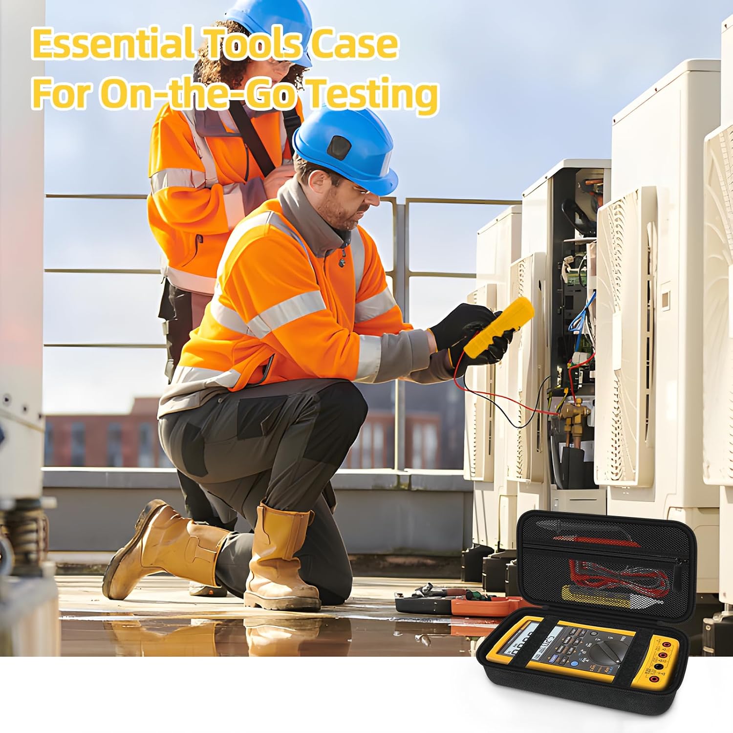 Carrying Case for Fluke 789/ 787B/ 787/287/ 289/1587 FC/ 87-V/ 87V Max/ 88V/ 15B+/ 17B+/ 1507/3000 FC Multimeter Testers and Accessories, Multimeter Storage Bag Organizer Box (Case Only)