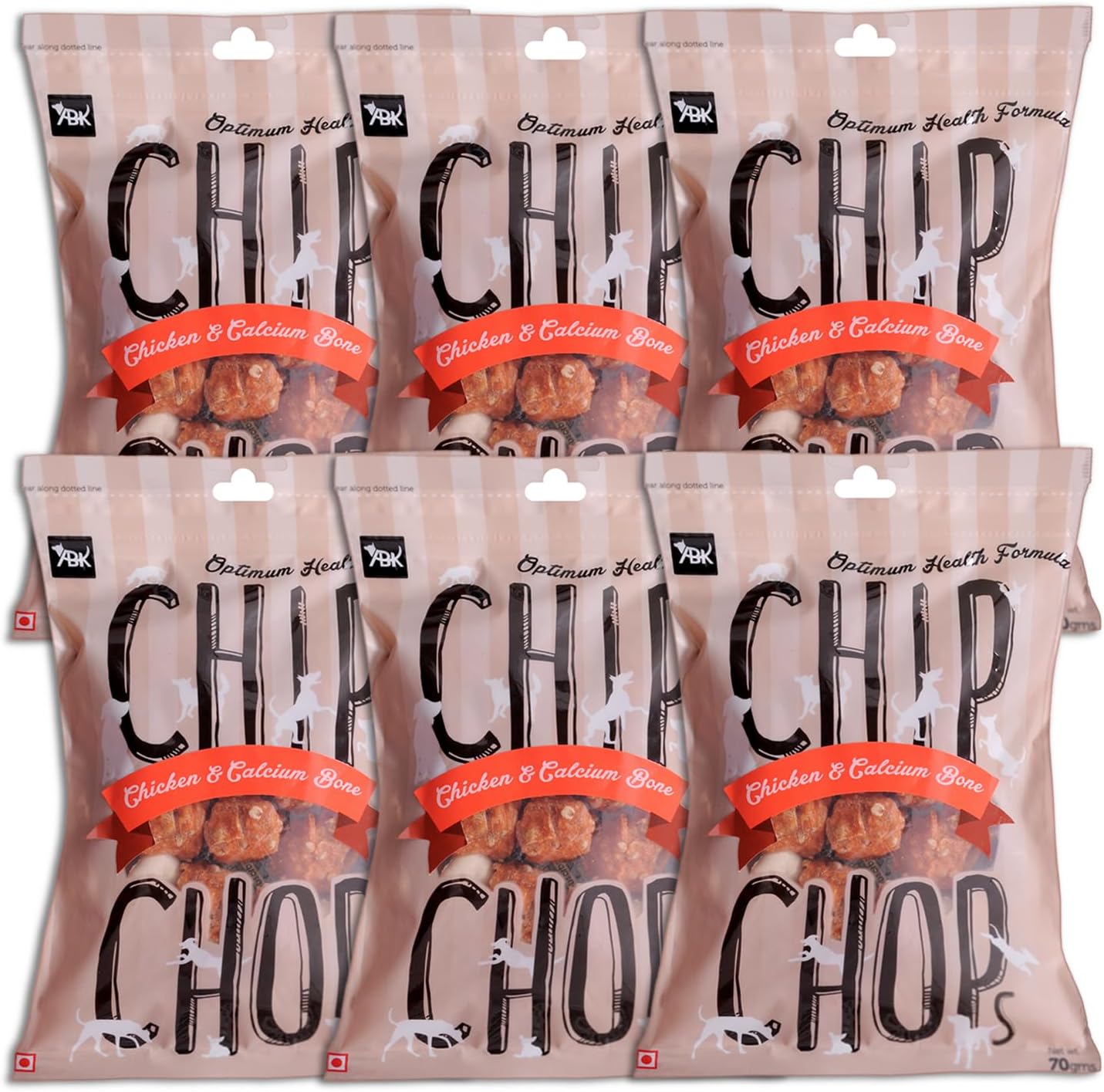 Chicken & Calcium Bone Dog Treat, Multi-Pack (Pack of 6) - 420G, All Life Stages