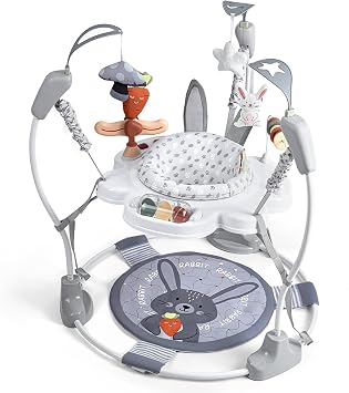 Baby Activity Center, Baby Jumper Activity Center with Music, Interactive Toys, 360 Rotating Seat, 3 Adjustable Heights, Infant Activity Jumper for 6+ Months Rabbit