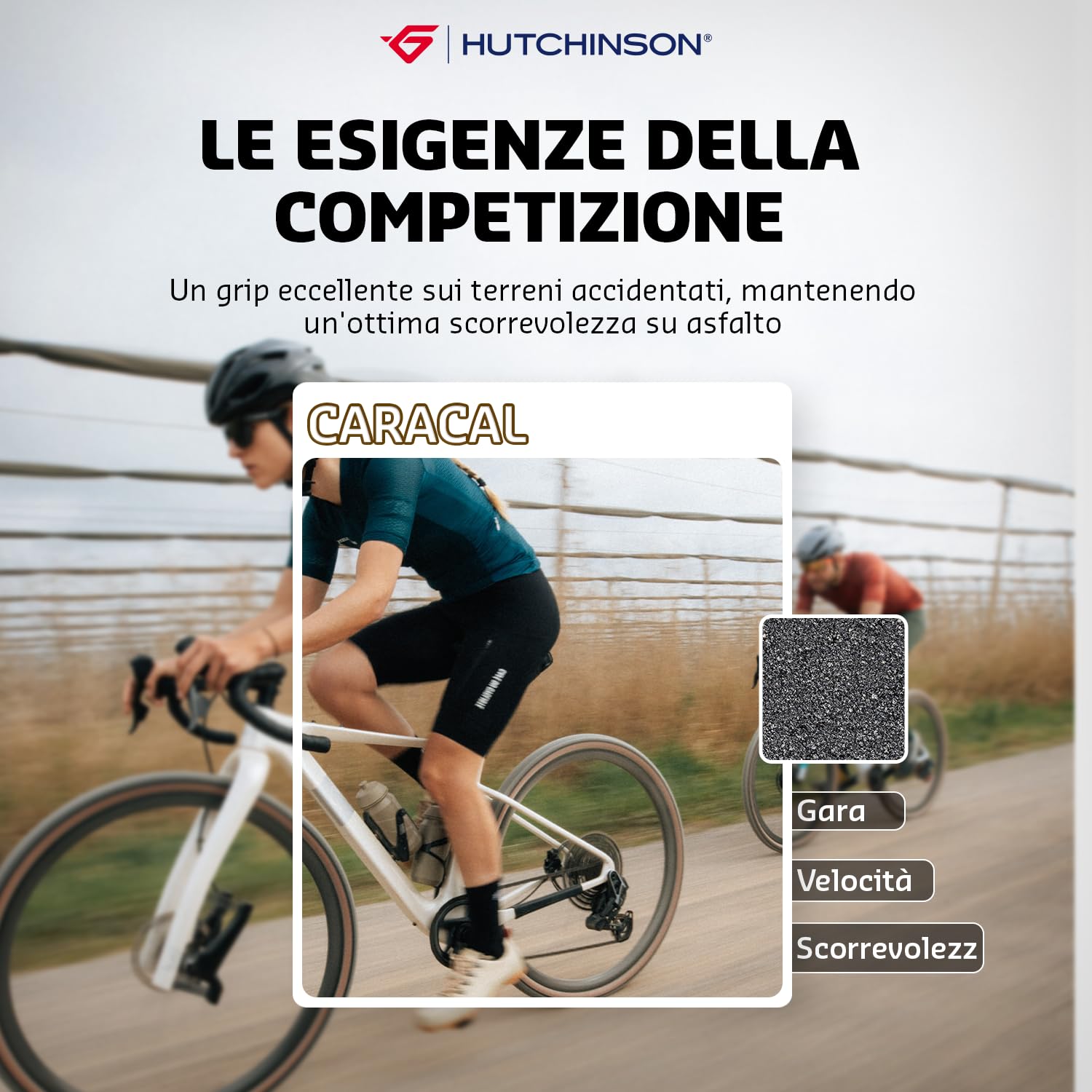 Hutchinson Caracal Race - Pneumatico per ghiaia tubeless ready, colore: Marrone chiaro