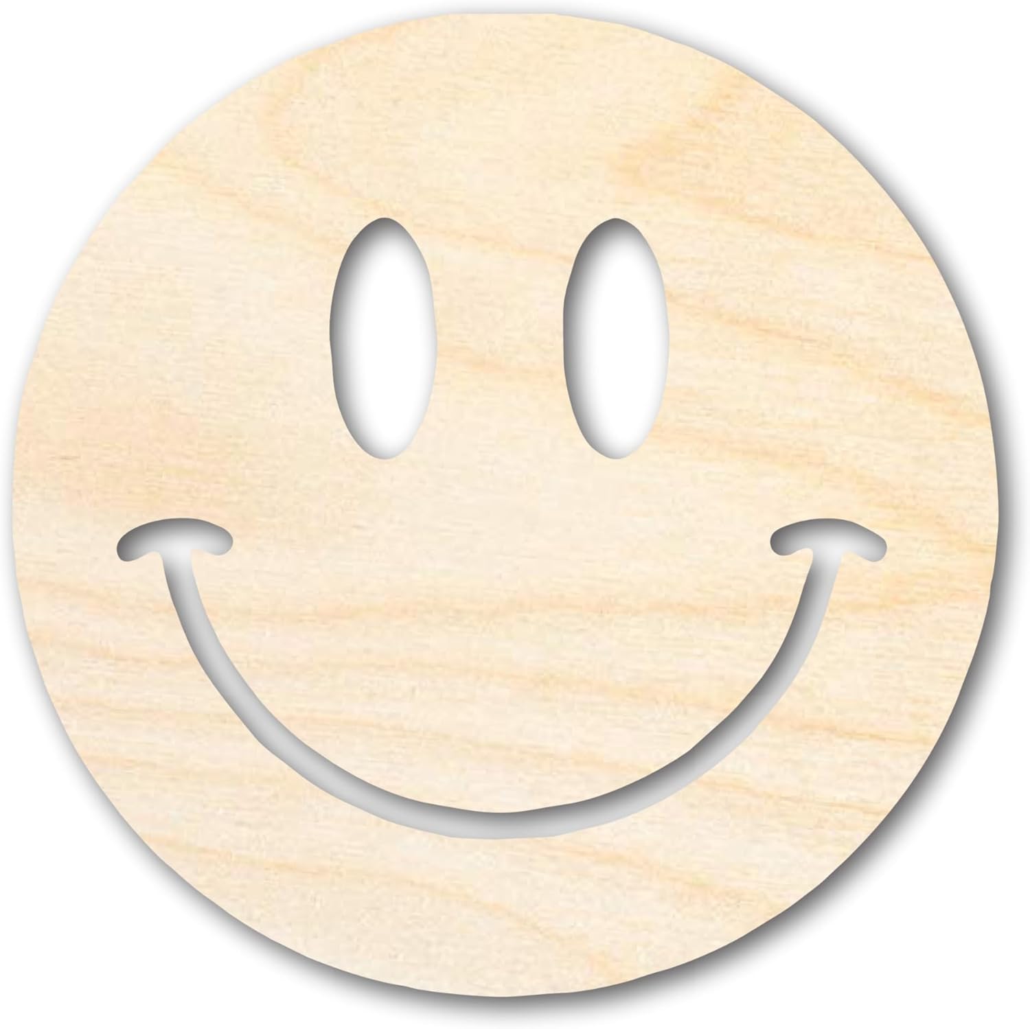 Unfinished Wood Smiley Face Shape | DIY Craft Cutout | up to 46" DIY 24" / 1/4"