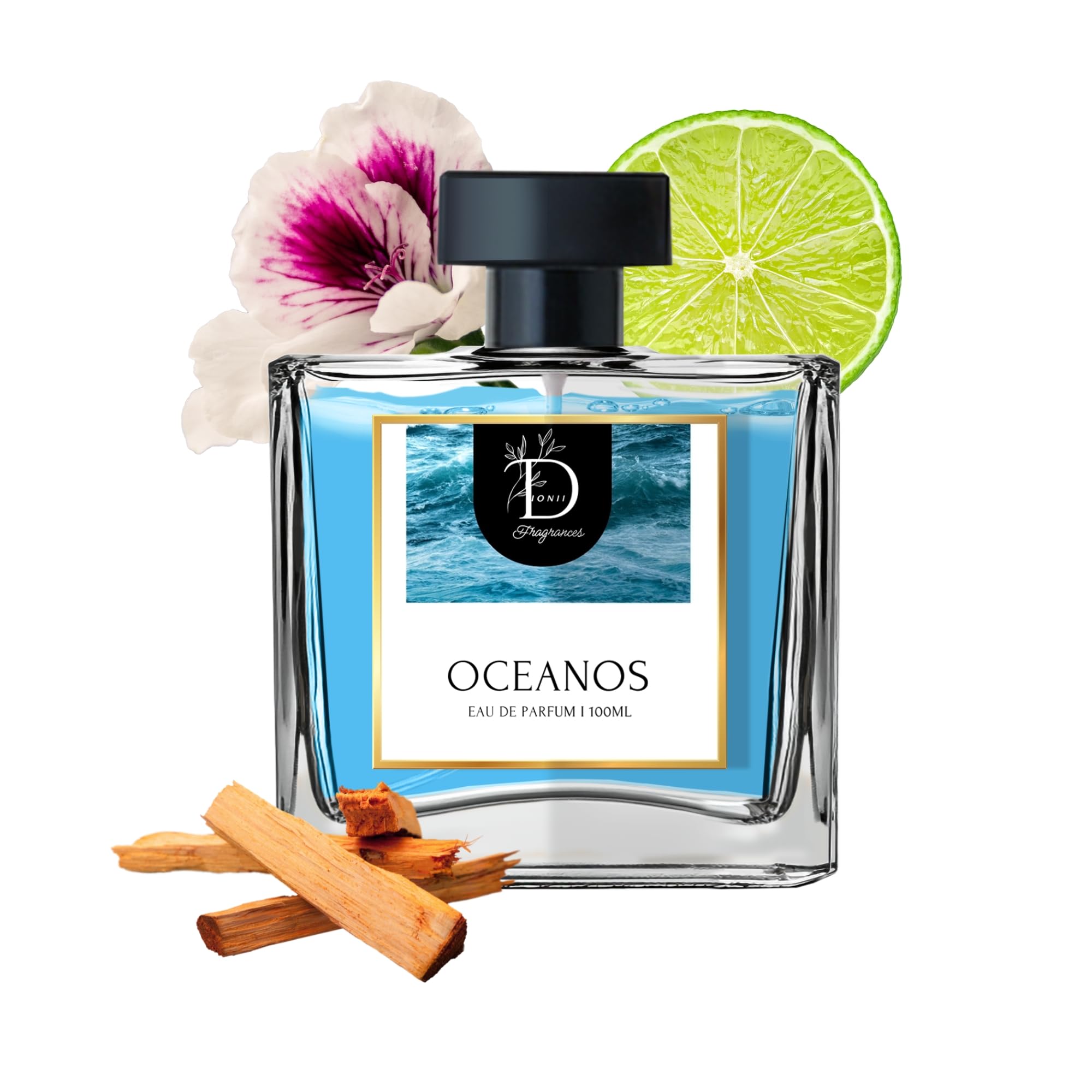 Dionii OCEANOS Mens Eau De Parfum Perfume | Long Lasting Aquatic Fragrance With Sandalwood & Lime, 100 ML